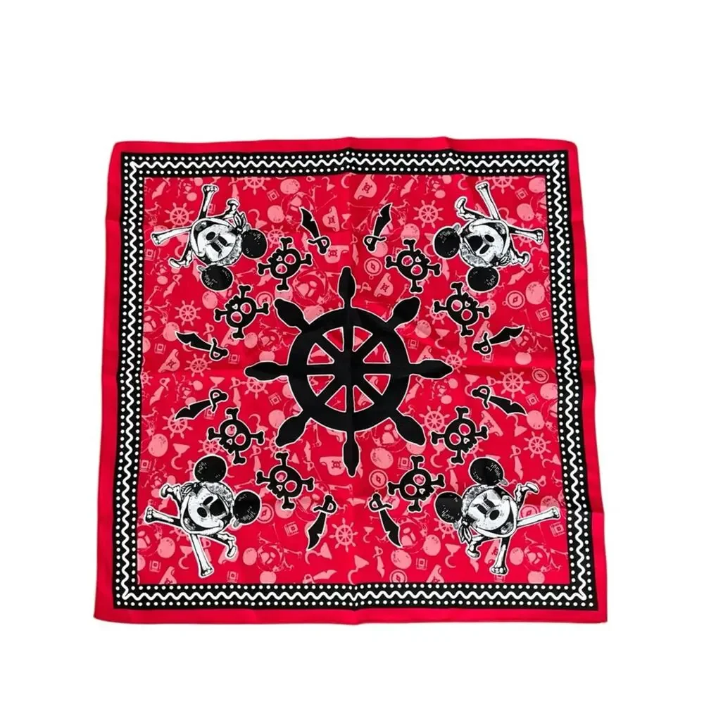 Disney Mickey Pirate Bandana Scarf Skull Red NEW
